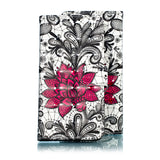 For ASUS ZENFONE MAX Pro M1/ZB601KL/ZB602KL 3D Coloured Painted PU Magnetic Clasp Phone Case with Card Slots Bracket Lanyard Lace flower