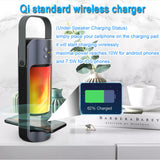 Flame Lights TF Card Deep Bass Bluetooth Loudspeaker U Disk HIFI 3D Stereo Multifunction Aux Support Night Lamp Wireless Charger Bluetooth Speaker  As shown