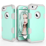 For iPhone 6/6S PC+ Silicone 2 in 1 Hit Color Tri-proof Shockproof Dustproof Anti-fall Protective Cover Back Case Rose gold