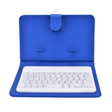Portable PU Leather Wireless Keyboard Case for iPhone with Bluetooth Keyboard for 4.2-6.8 Inch Phones  Sky blue_Bluetooth keyboard + leather case