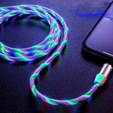 Three Colors Lighting Streamer Magnetic Suction Data Cable 360 Degree Magnetic Suction Data Line Android connector