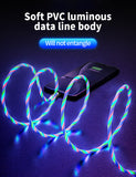Three Colors Lighting Streamer Magnetic Suction Data Cable 360 Degree Magnetic Suction Data Line Android + typeC + Apple connector 3 in 1