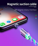 Three Colors Lighting Streamer Magnetic Suction Data Cable 360 Degree Magnetic Suction Data Line Android connector