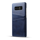 Imitation Leather Wallet Back Cover Cards Holder Phone Protective Case for Samsung Note 8 Brown