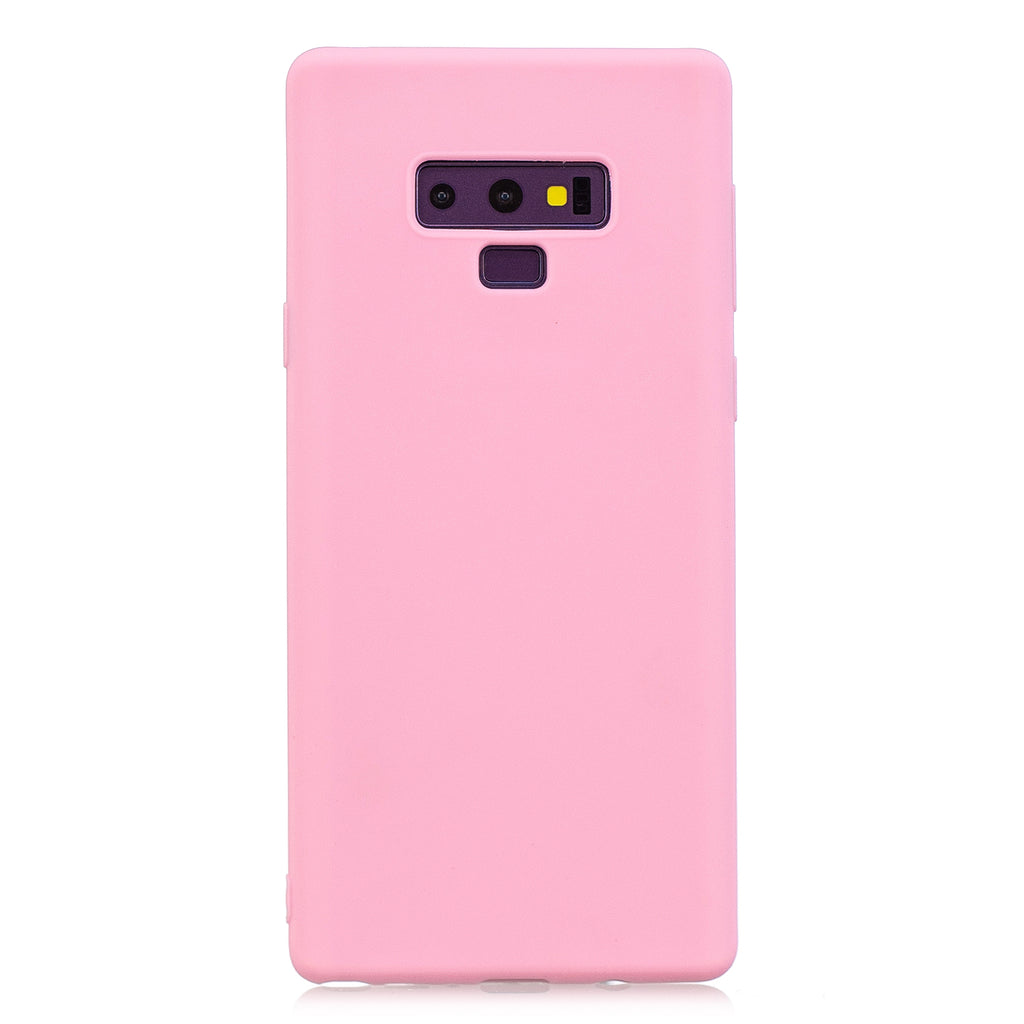 for Samsung NOTE 9 Cute Candy Color Matte TPU Anti-scratch Non-slip Protective Cover Back Case dark pink
