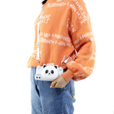 For Redmi Note 8/8T/8 Pro Cellphone Case Mobile Phone Shell Shockproof TPU Cover with Cartoon Cat Pig Panda Coin Purse Lovely Shoulder Starp  White