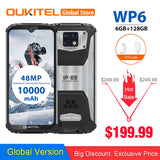 OUKITEL WP6 Ip68 Rugged Waterproof Smartphone Mt6771t Octa Core 9v/2a 10000mah Battery 48mp Triple Camera 6gb 128gb Mobile Phone black