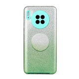 For HUAWEI Mate 30/Nova 5I pro/Mate 30 Pro/PSmart /Y5P/Y6P 2020 Phone Case Gradient Color Glitter Powder Phone Cover with Airbag Bracket green