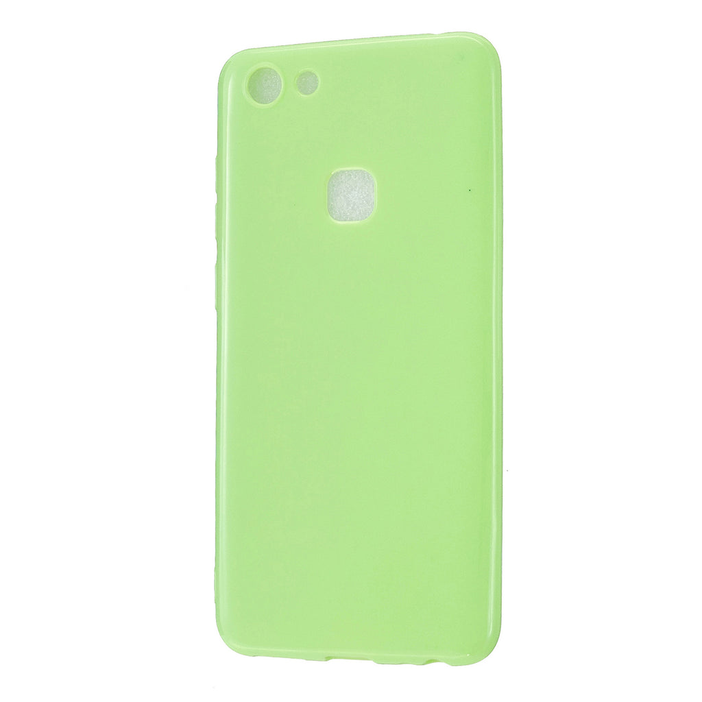 For VIVO Y75/Y79 Cellphone Case Glossy TPU Phone Shell Smartphone Soft Cover Heavy Duty Protection Fluorescent green