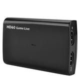 USB3.0 Cable HD60 Capture Card UVC with Microphone Input to Support 4k30fps Input Output black