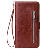 For Huawei Enjoy 9-Y7 2019-Y7 PRIME 2019 with fingerprint hole - Y7 PRO 2019 Solid Color PU Leather Zipper Wallet Double Buckle Protective Case with Stand & Lanyard Rose gold