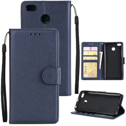 Ultra Slim Shockproof Full Protective Case with Card Wallet Slot for Xiaomi Redmi 4X blue
