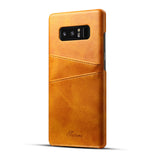 Imitation Leather Wallet Back Cover Cards Holder Phone Protective Case for Samsung Note 8 Brown