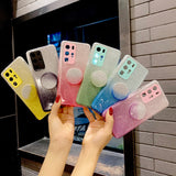 For HUAWEI Mate 30/Nova 5I pro/Mate 30 Pro/PSmart /Y5P/Y6P 2020 Phone Case Gradient Color Glitter Powder Phone Cover with Airbag Bracket purple