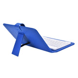 Portable PU Leather Wireless Keyboard Case for iPhone with Bluetooth Keyboard for 4.2-6.8 Inch Phones  Dark blue_Bluetooth keyboard + leather case