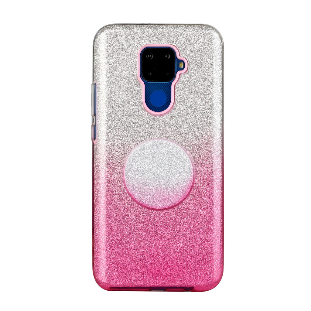 For HUAWEI Mate 30/Nova 5I pro/Mate 30 Pro/PSmart /Y5P/Y6P 2020 Phone Case Gradient Color Glitter Powder Phone Cover with Airbag Bracket Pink