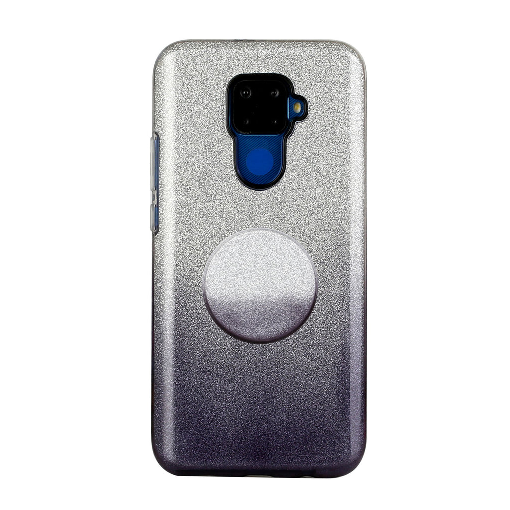 For HUAWEI Mate 30/Nova 5I pro/Mate 30 Pro/PSmart /Y5P/Y6P 2020 Phone Case Gradient Color Glitter Powder Phone Cover with Airbag Bracket black