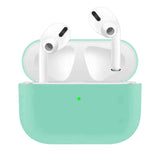 Silicone Earphone Case For Airpods Pro Shockproof Cases For Apple Bluetooth Headset Protective Cover Pine needle green