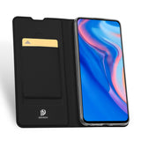 DUX DUCIS for HUAWEI Y9 Prime 2019 Solid Color Magnetic Attraction Leather Protective Phone Case with Card Slot Bracket black