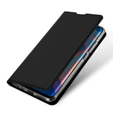 DUX DUCIS for HUAWEI Y9 Prime 2019 Solid Color Magnetic Attraction Leather Protective Phone Case with Card Slot Bracket black