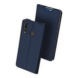 DUX DUCIS for HUAWEI Y9 Prime 2019 Solid Color Magnetic Attraction Leather Protective Phone Case with Card Slot Bracket black
