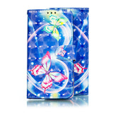 For ASUS ZENFONE MAX Pro M1/ZB601KL/ZB602KL 3D Coloured Painted PU Magnetic Clasp Phone Case with Card Slots Bracket Lanyard Love butterfly