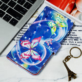 For ASUS ZENFONE MAX Pro M1/ZB601KL/ZB602KL 3D Coloured Painted PU Magnetic Clasp Phone Case with Card Slots Bracket Lanyard Love butterfly