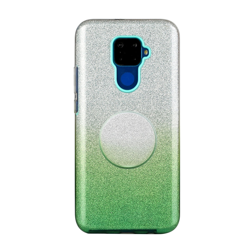 For HUAWEI Mate 30/Nova 5I pro/Mate 30 Pro/PSmart /Y5P/Y6P 2020 Phone Case Gradient Color Glitter Powder Phone Cover with Airbag Bracket green