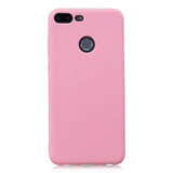 for HUAWEI Honor 9 lite Cute Candy Color Matte TPU Anti-scratch Non-slip Protective Cover Back Case dark pink