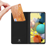DUX DUCIS for Samsung A21s/A51 5G Magnetic Protective Case Bracket with Card Slot Leather Mobile Phone Cover black