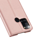 DUX DUCIS for Samsung A21s/A51 5G Magnetic Protective Case Bracket with Card Slot Leather Mobile Phone Cover Rose gold
