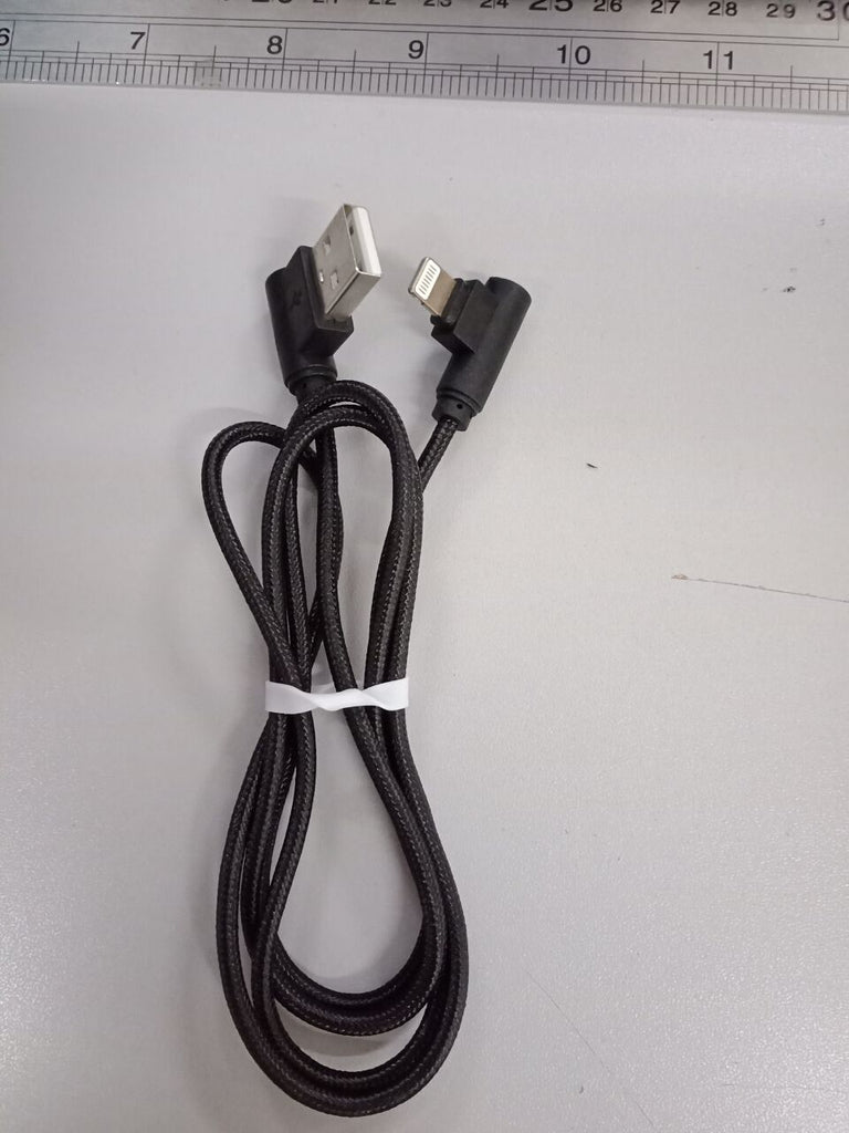 Nylon braided USB Cable Lightning/Micro USB 90 Degree Right Angle Male Data Sync and Fast Charging Charger Cable For iPhone and Samsung Android Phones Black