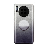 For HUAWEI Mate 30/Nova 5I pro/Mate 30 Pro/PSmart /Y5P/Y6P 2020 Phone Case Gradient Color Glitter Powder Phone Cover with Airbag Bracket black