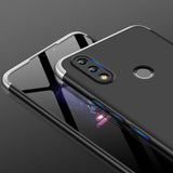 For HUAWEI Honor 8X Ultra Slim PC Back Cover Non-slip Shockproof 360 Degree Full Protective Case Silver black silver_HUAWEI Honor 8X