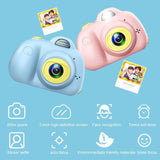 Cute Portable 2.0" LCD Mini Camera Dual Cameras 8.0MP Kids Children Digital Camera Blue