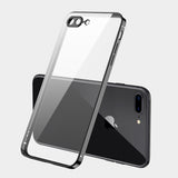 ForiPhone 7/8/SE 2020/7 plus/8 plus/6/6S/6 plus/6S plus Mobile Phone shell Square Transparent electroplating TPU Cover Cell Phone Case black