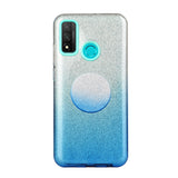 For HUAWEI Mate 30/Nova 5I pro/Mate 30 Pro/PSmart /Y5P/Y6P 2020 Phone Case Gradient Color Glitter Powder Phone Cover with Airbag Bracket blue