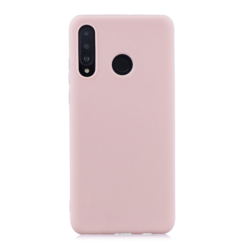 For HUAWEI P30 LITE/NOVA 4E Lovely Candy Color Matte TPU Anti-scratch Non-slip Protective Cover Back Case Light pink