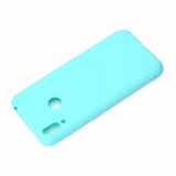 For HUAWEI Honor 8C Lovely Candy Color Matte TPU Anti-scratch Non-slip Protective Cover Back Case Light blue