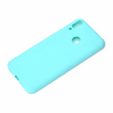 For HUAWEI Honor 8C Lovely Candy Color Matte TPU Anti-scratch Non-slip Protective Cover Back Case Light blue