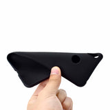 For HUAWEI Honor 8C Lovely Candy Color Matte TPU Anti-scratch Non-slip Protective Cover Back Case black