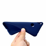 For HUAWEI Honor 8C Lovely Candy Color Matte TPU Anti-scratch Non-slip Protective Cover Back Case Navy