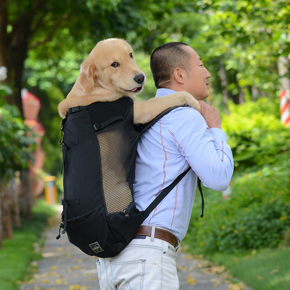 Dog Bag Carrier Pet Dog Backpack for Large Medium Small Dogs Breathable Travel Dog Bag for Riding Hiking black_S