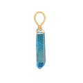 Teal blue quartz dagger - Gold