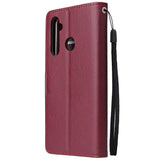 For OPPO Realme 5 Rro Cellphone Cover Buckle Closure Cards Holder Wallet Design Stand Function PU Leather Smart Shell Overall Protection  Rose gold