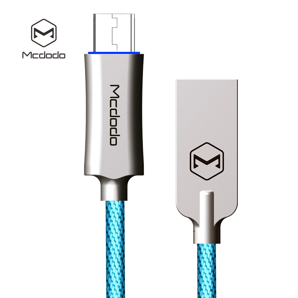 MCDODO Knight Series Auto Disconnect QC 3.0 Quick Charge Micro USB Cable Blue