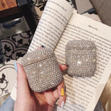 For airpods1/2 Protective Cover Fashion Rhinestone Wireless Bluetooth Headset Charging Box Protective Case Silver