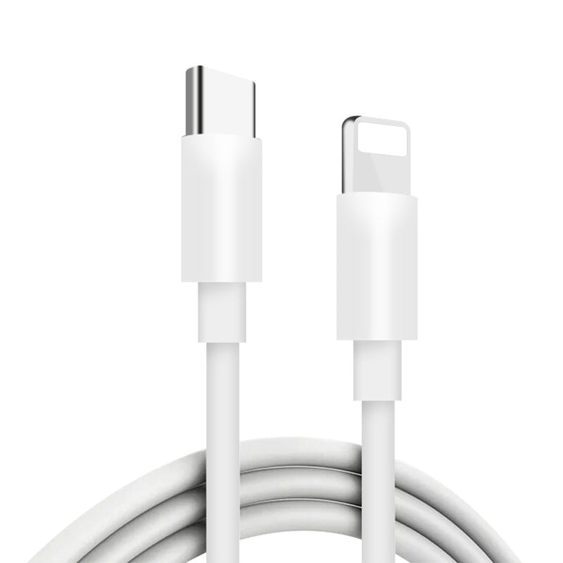 Type C USB C to 8 Pin Data Transmission Cable PD Fast Charging 2A 1.0m USB Adapter Converter for IOS Phone white