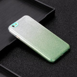 For iphone 6/6S/6 plus/6S plus/7/8/SE 2020 Phone Case Gradient Color Glitter Powder Phone Cover with Airbag Bracket yellow