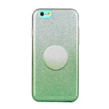 For iphone 6/6S/6 plus/6S plus/7/8/SE 2020 Phone Case Gradient Color Glitter Powder Phone Cover with Airbag Bracket yellow